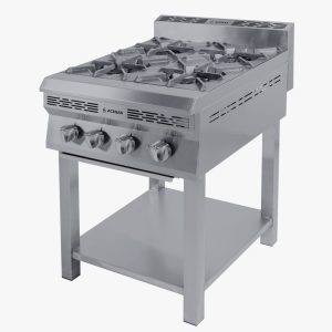 Estufa Industrial tipo Americana a Gas 4 Quemadores (60cm) | Modelo EA4 Acegas